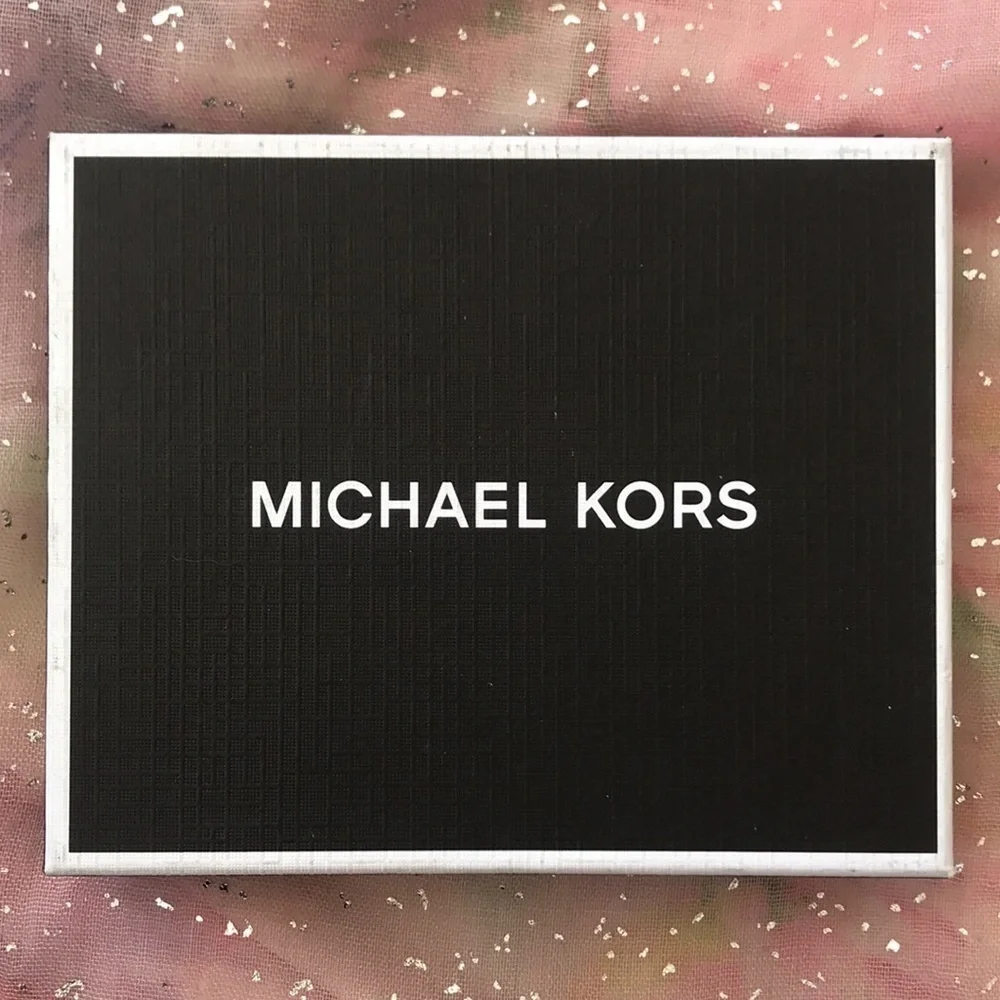 Brand New Michael Kors Genuine Leather Black Slim Billfold Wallet w/ Silver Logo